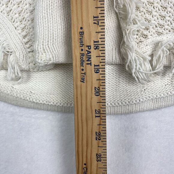 Anthropologie Sweater Womens Small Ivory Cream V Neck Short Sleeve Knit - Picture 5 of 9